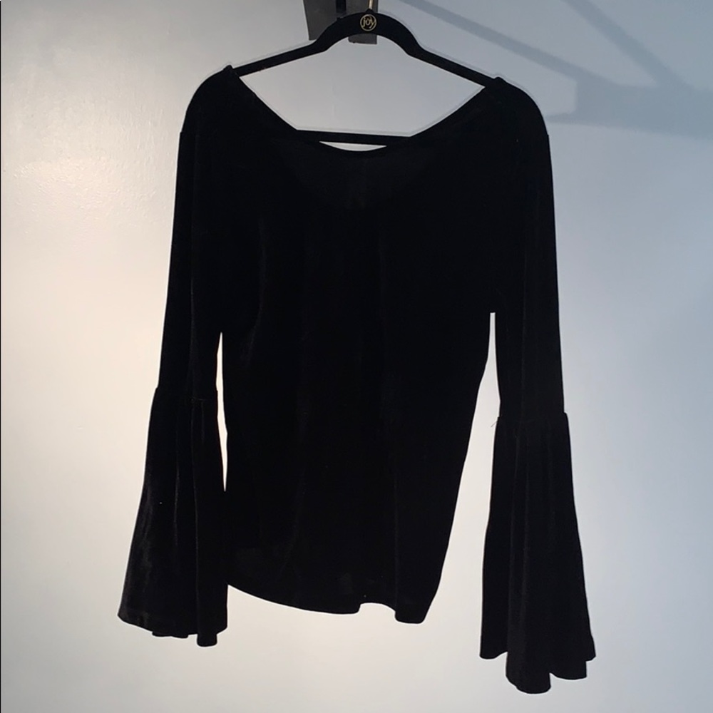 Velvet bell sleeve top